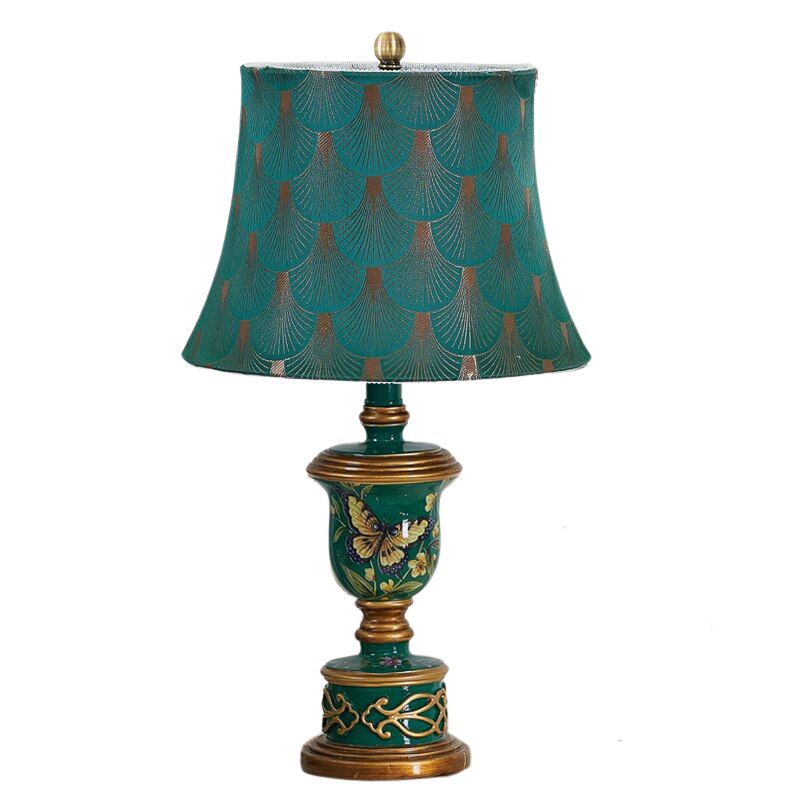 Lampe de Chevet Vintage avec Abat-jour en Tissu