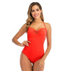 Maillot De Bain Vintage Rouge Uni