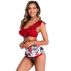 Maillot De Bain Vintage Rouge Deux pièces