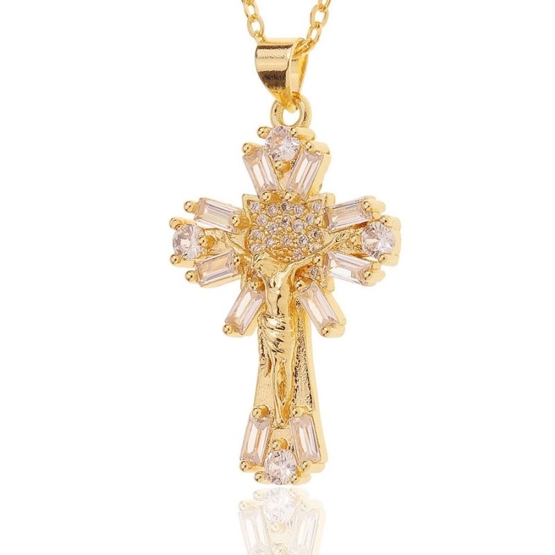 Collier Vintage Pendentif Croix Nacre