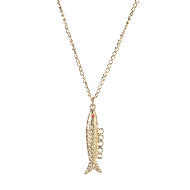 Collier Vintage avec Pendentif Poisson Articulé