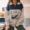 Pull vintage alaska bleu