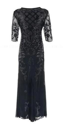 Robe Années 20 Noire Vintage