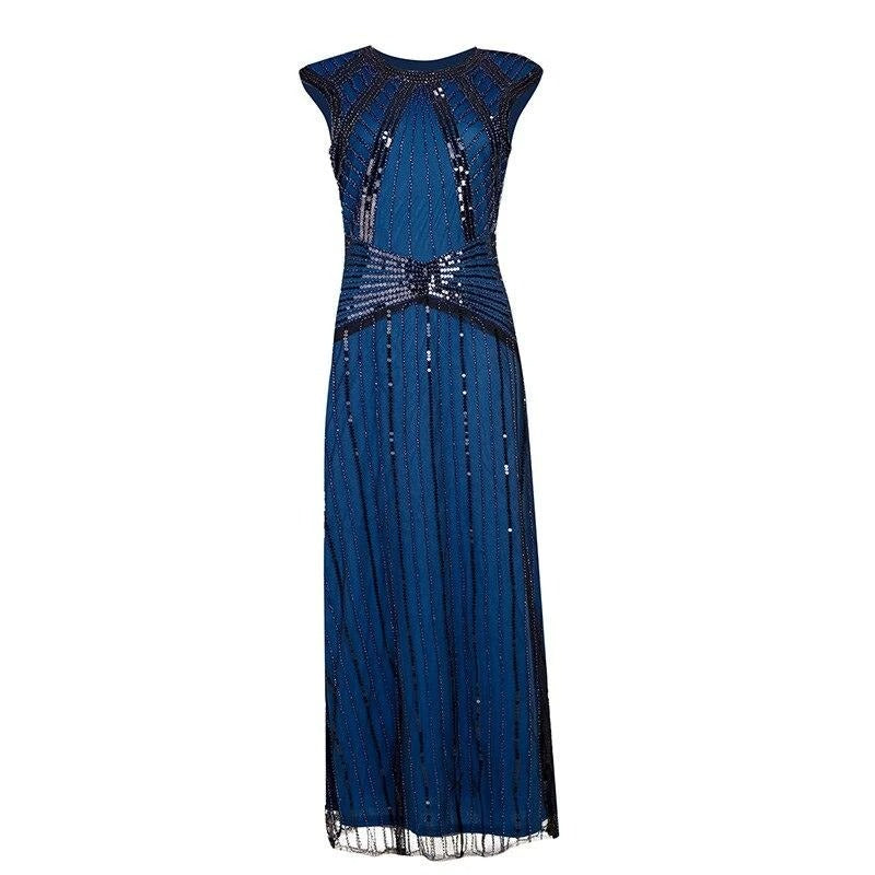 Robe Gatsby Longue Marine Chic