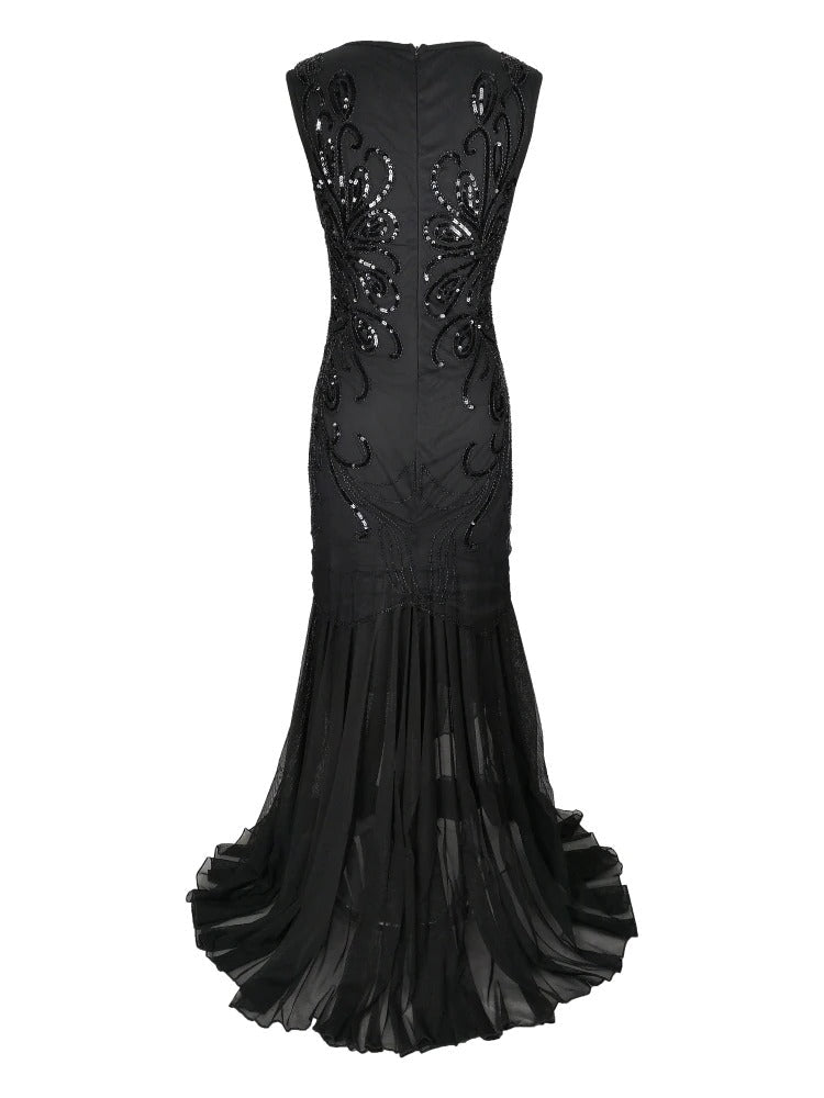 Robe Gatsby Longue - Rétro Chic Noire