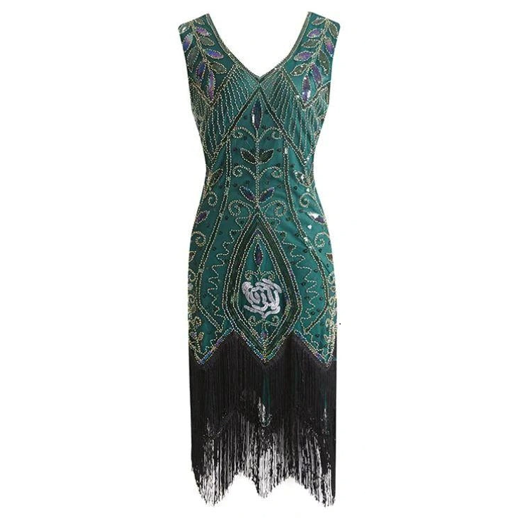 Robe Gatsby Plume Verte