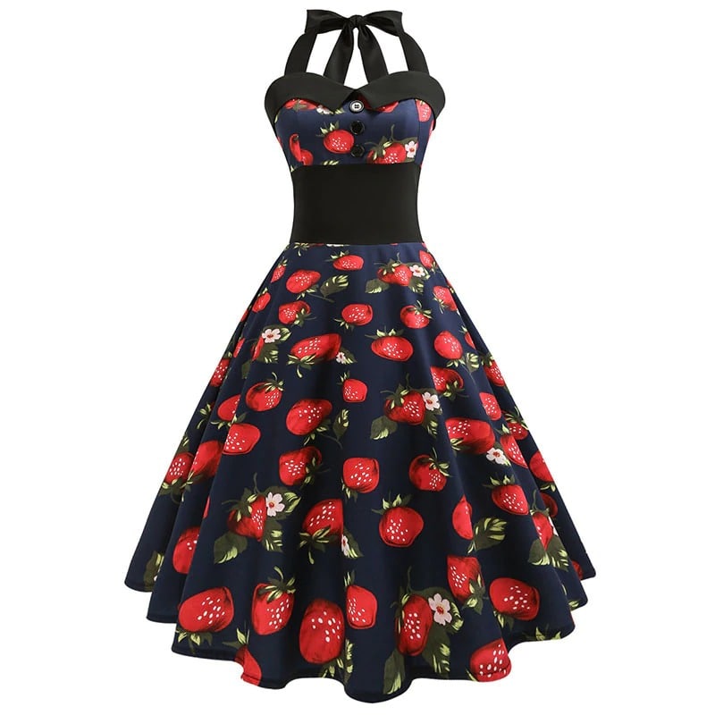 Robe Vintage Pin-Up Fraises