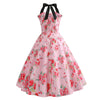 Robe Vintage Pin-Up Rose Fleurs