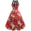 Robe Vintage Pin-Up Rouge Fleurs