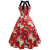 Robe Vintage Pin-Up Rouge Fleurs