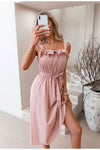 Robe Vintage Vieux Rose bretelle