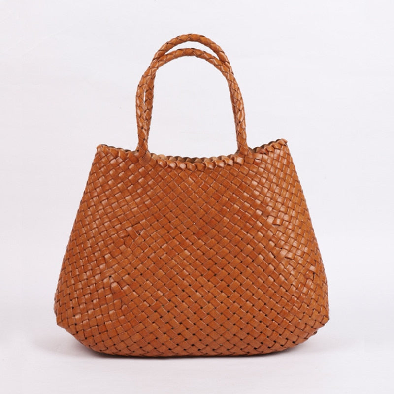 Sac Cuir Tressé Vintage