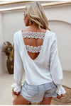 Blouse Blanche Vintage dentelle au dos