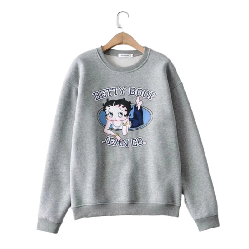 Sweat à Manches Longues Vintage avec logo Betty Boop pour Femme