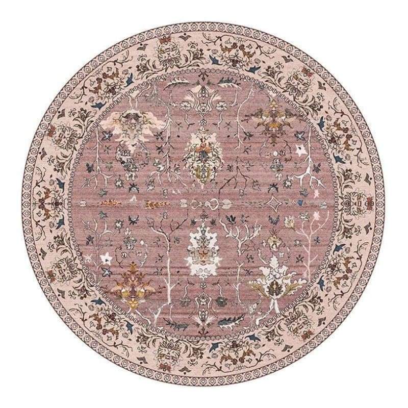 Tapis Rond Vintage avec motif Floral