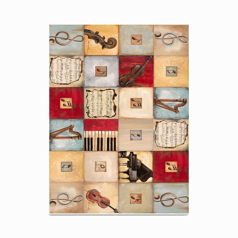 Tapis Vintage avec Motif Musique