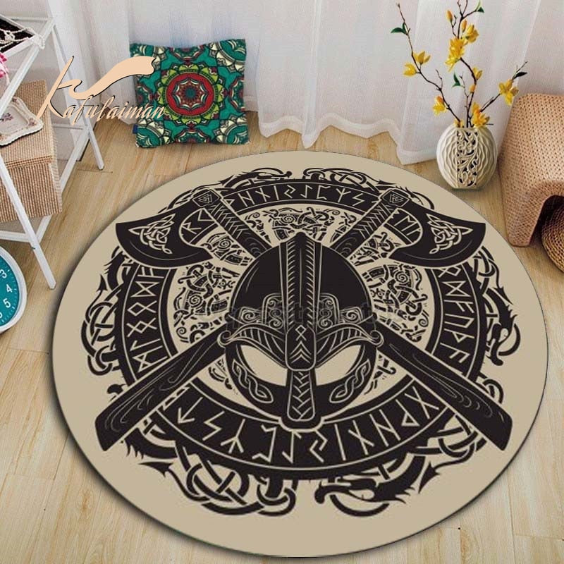 Tapis rond vintage Style Viking