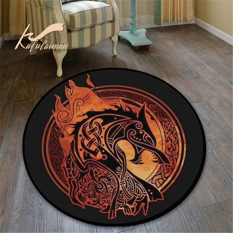 Tapis rond vintage Style Viking